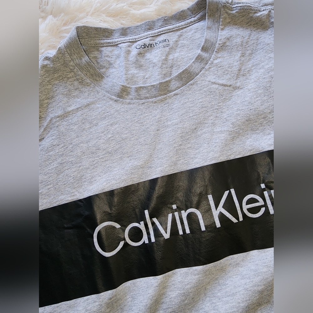 Calvin Klein Gray T-Shirt Size L/G - Picture 3 of 8